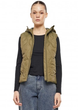 Urban Classics - Γυναικείο Αμάνικο Μπουφάν Puffer TB7009 Urban Classics Black Olive
