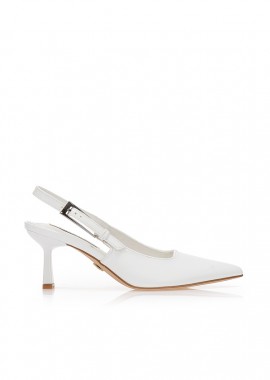 Tsoukalas - Γόβες TSOUKALAS λευκές slingback ΛΕΥΚΟ