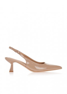 Tsoukalas - Γόβες slingback σε λουστρίνι ΠΟΥΡΟ