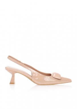 Tsoukalas - Γόβες nude slingback με αγκράφα NUDE