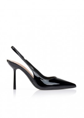 Tsoukalas - Γόβες slingback μυτερές ΜΑΥΡΟ