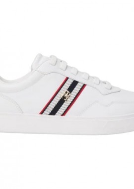 Tommy Hilfiger - Γυναικεία Δερμάτινα Sneakers Tommy Hilfiger FW0FW09001-YBS Λευκά