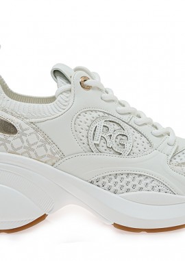 Renato Garini - Γυναικεία Sneakers Renato Garini 2362-61RG50 Λευκό Πλατίνα Στάμπα W119R650308E